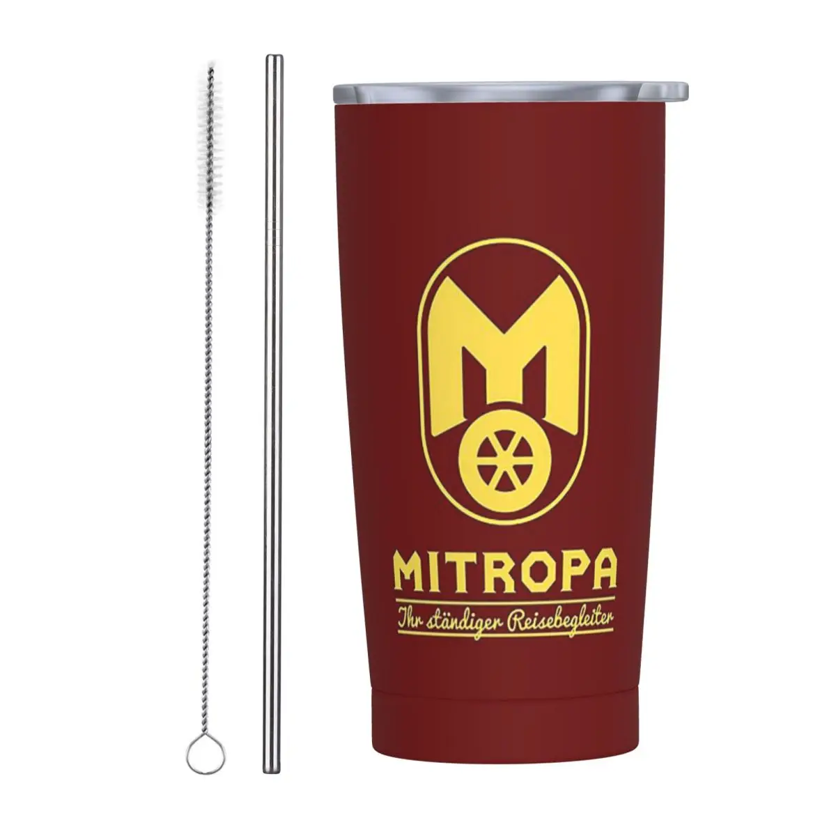 Mitropa Your Constant Travel Companion Stainless Steel Tumbler Vacuum Insulated Mug Thermal Cold Cup Straw With Lid 20oz