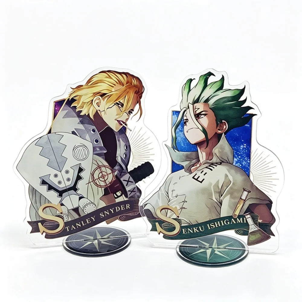 Anime Dr Stone Senku Ishigami Stanley Snyder 15cm Acrylic Standee Figure Steampunk Desk Ornament Gifts for Fans Keychain
