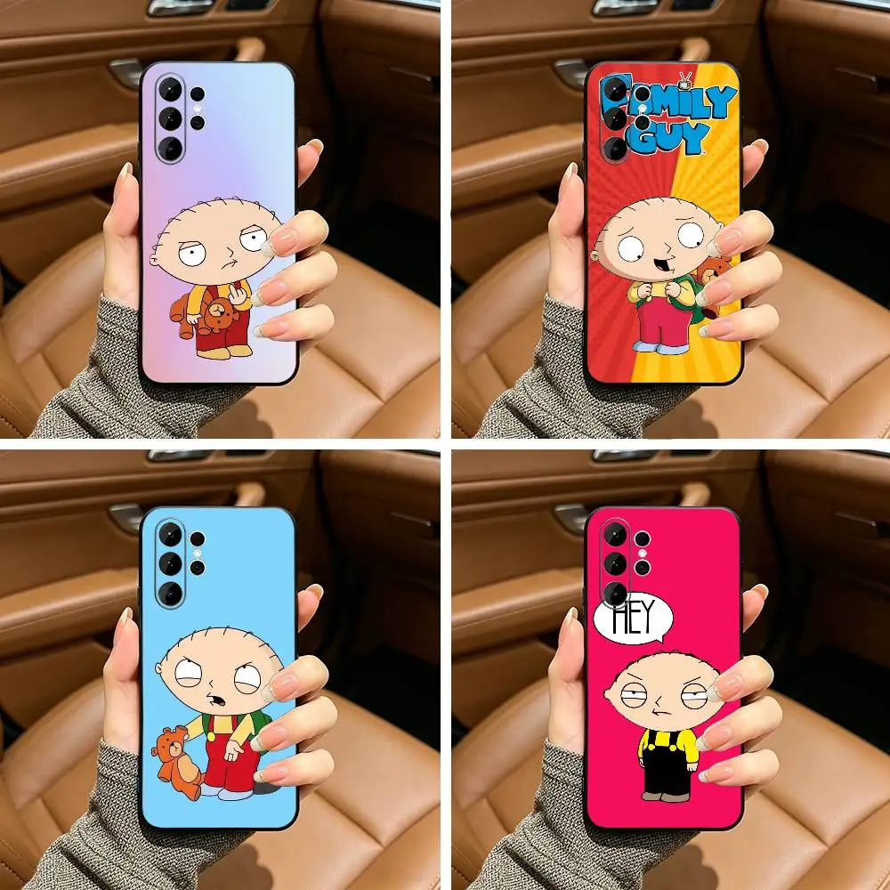 CUTE- S-Stewie G-Griffin SG  Phone Case For Samsung S25,S24,S21,S22,,Plus S23,S30,Ultra,S20,Fe,Lite,Black Soft Silicone