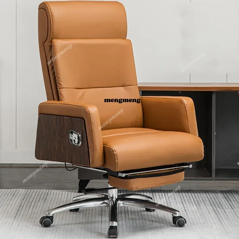 

Кожаное кресло для руководителя, современное, простое офисное кресло, удобное компьютерное кресло для длительного сидения