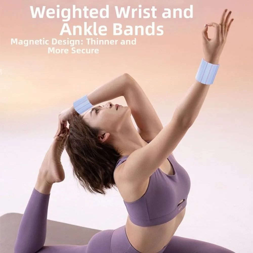 1Pair Wearable Wrist Weight Bracelet Adjustable Magnet Weight-bearing Fitness Equipment 500g Each Silicone Weighted Wrist Strap view 4