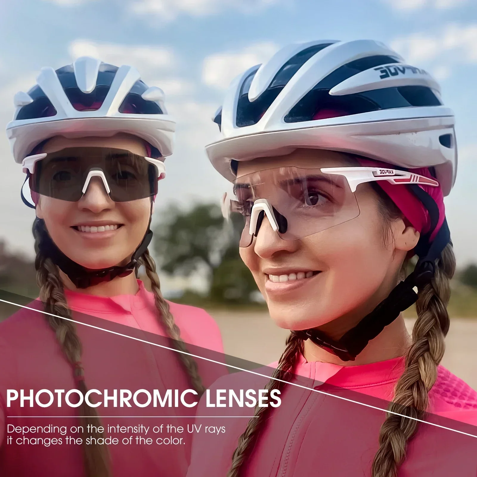 Kapvoe Photochromic Cycling Glasses MTB Man Road Speed Bike Sunglasses UV400 Woman Outdoor Goggles Hiking Sports Bicycle Eyewear