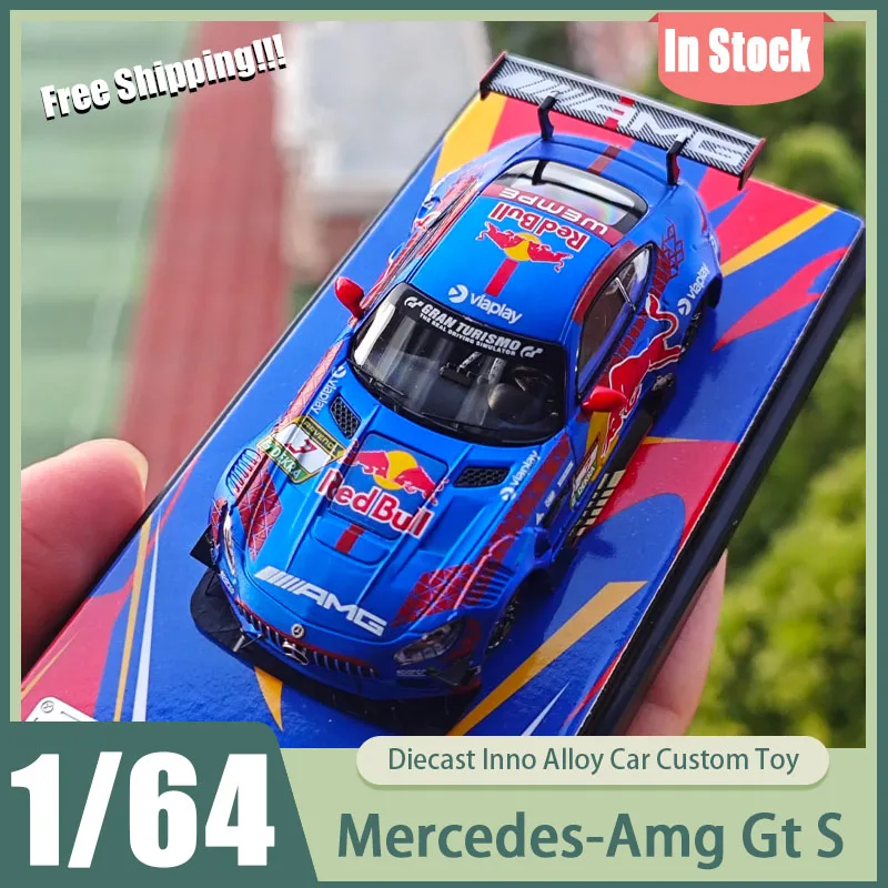 

Rhino Model Rm 1:64 Mercedes-Amg Gt S No.3 Red Bull Racing Livery Diecast Model Limited 699 Pcs Collectible Toys Boys Christmas