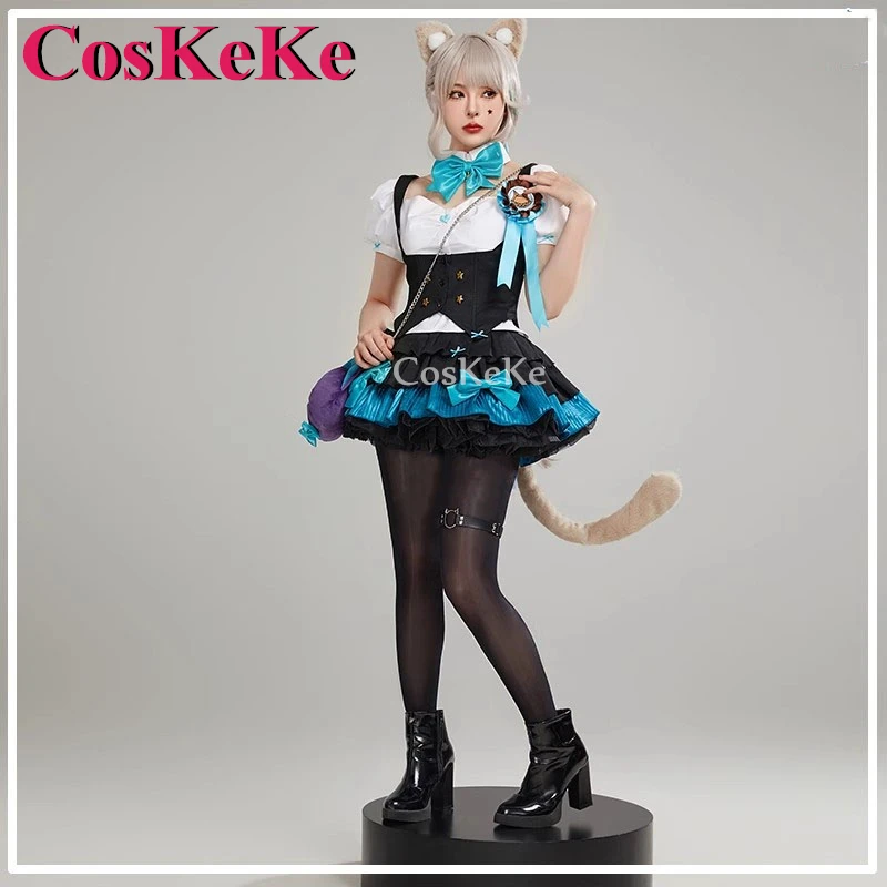 

CosKeKe Lynette Cosplay Game Genshin Impact Costume Sweet Lovely Preppy Style Uniform Halloween Party Role Play Clothing S-XL