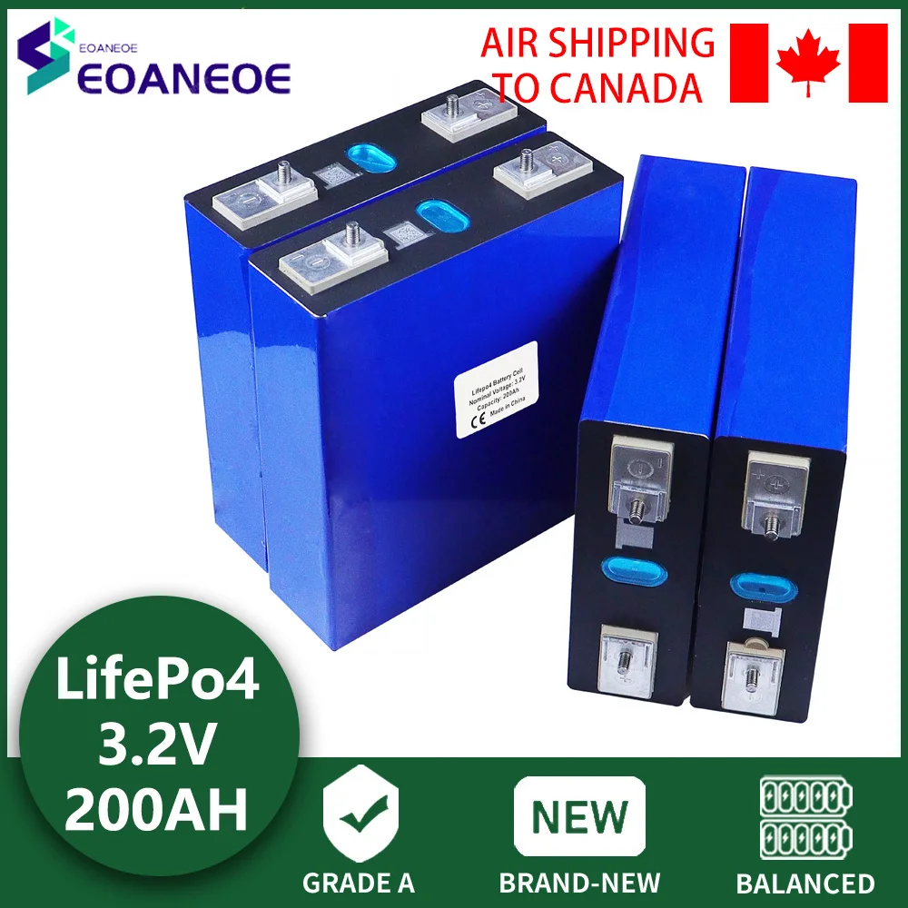 1-32PCS 3.2V 200AH Lifepo4แบตเตอรี่ DIY แบตเตอรี่ลิเธียมพลังงานแสงอาทิตย์12V 24V 48V เซลล์ Pack สำหรับเรือรถ EV Marine RV รถกอล์ฟ