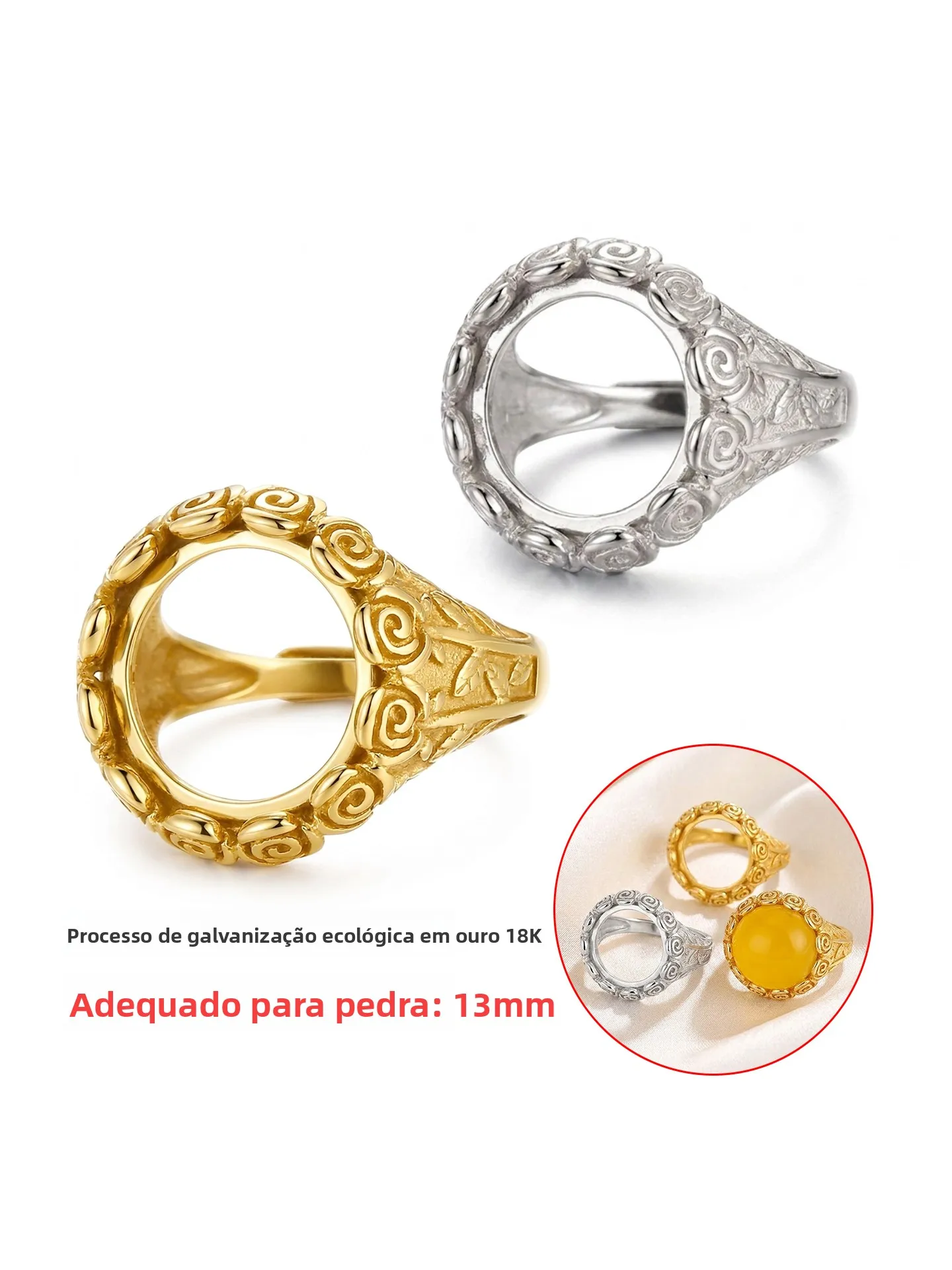 base-de-anel-oca-com-padrao-de-rosas-elegante-banhada-a-ouro-18k-para-Ambar-e-esmeralda-formato-oval-para-montagem-diy