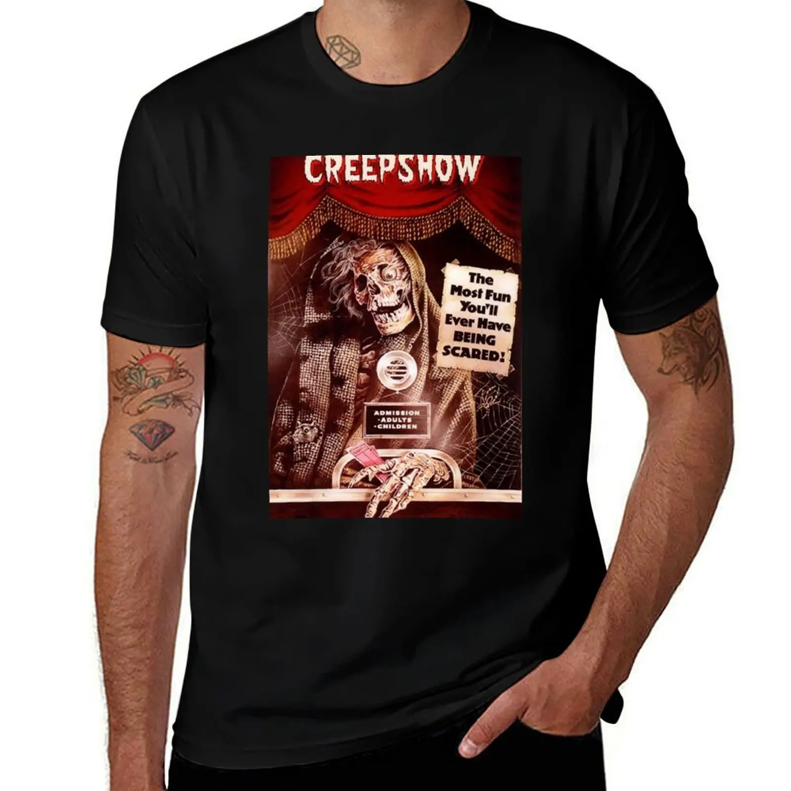 King 80s horror tales creep skeleton crypt keeper goosebump chills Halloween candy bag T-Shirt customs black t shirts for men