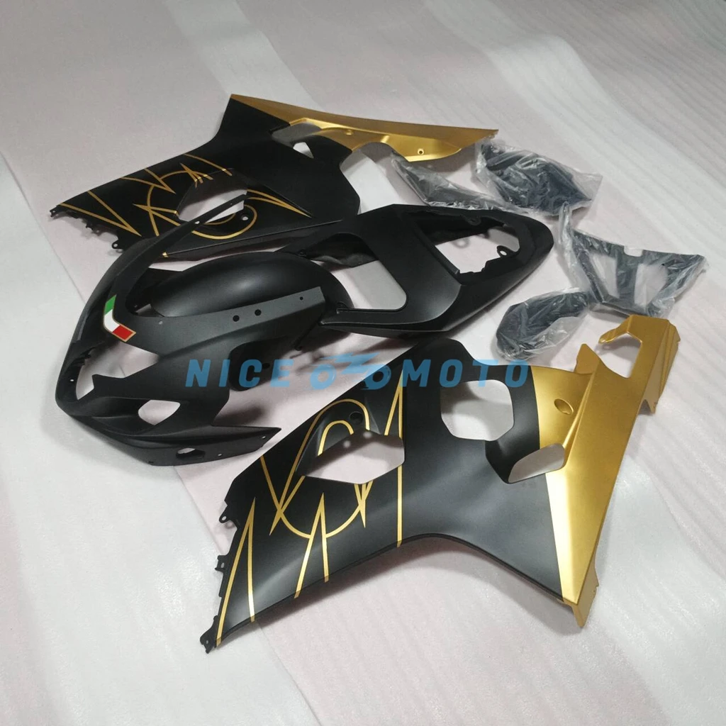 Carcasa de carrocería de motocicleta negra y amarilla para GSX-R 600 750 04 05 GSXR 600 2004 2005 K4 GSXR600 ABS Kit de carenado de moldeo por inyección