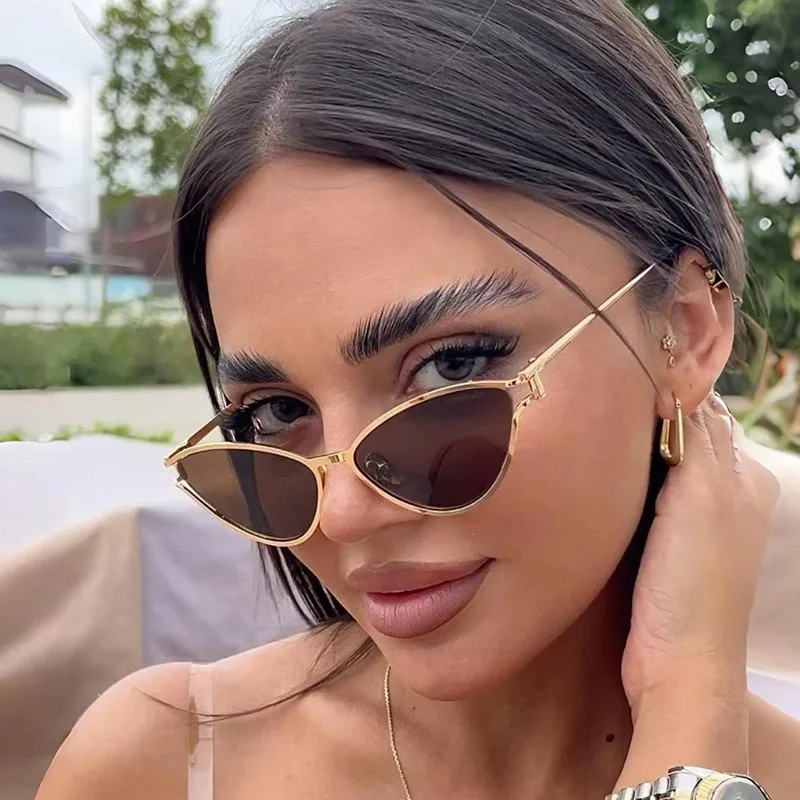 Cat Eye Sunglasses Women Trendy Vintage Designer Luxury Glasses