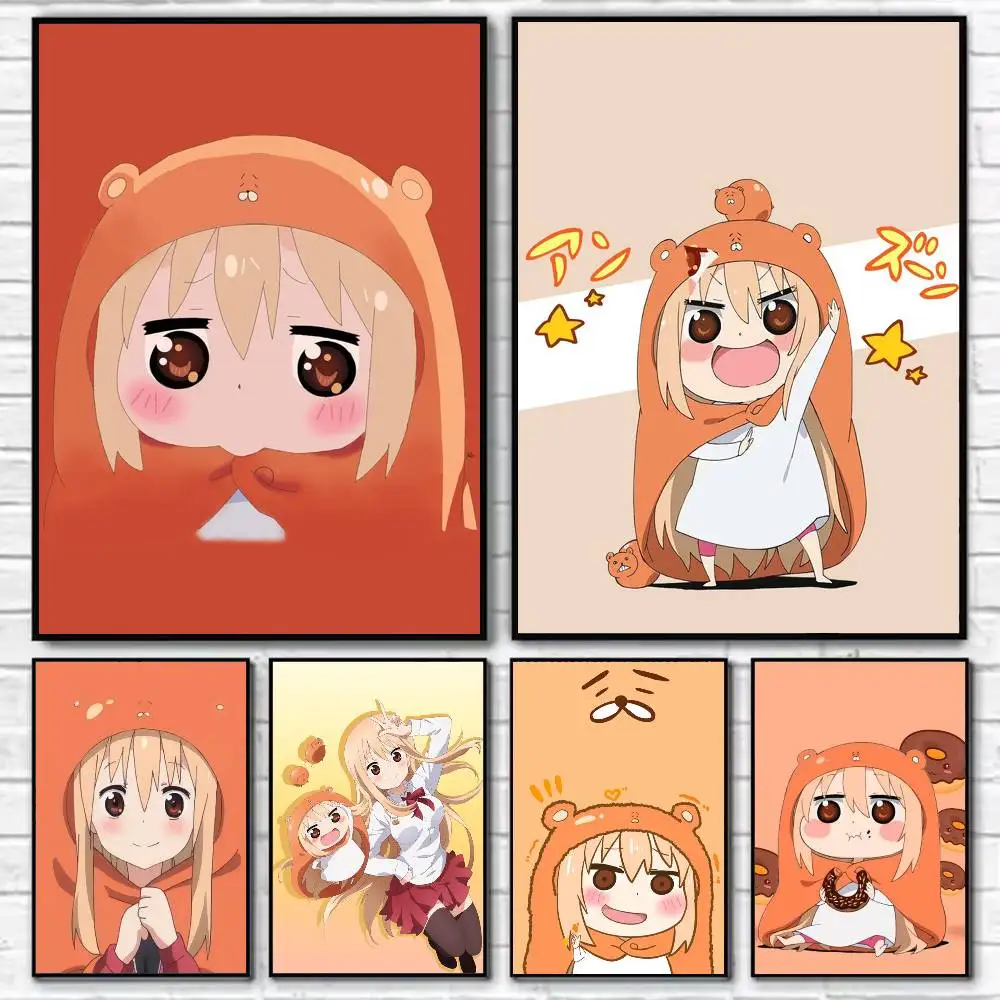 

Himouto Umaru-ChanS Poster Self-adhesive Art Waterproof Paper Sticker Coffee House Bar Room Wall Decor