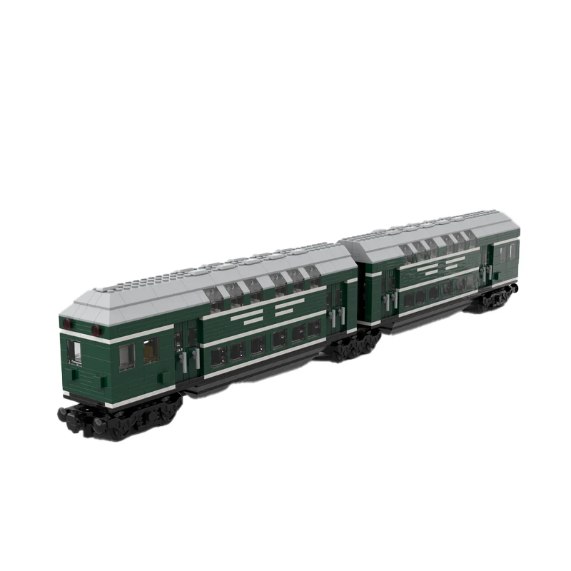 MOC-139977 City Railway Germany Doppelstockwagen Train Car Carriage Model Building Block Assembly Brick Toys Christmas Gift Set