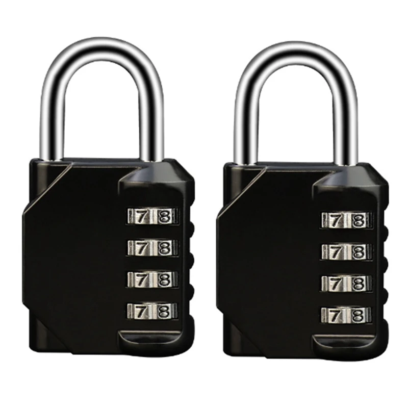 

2Pcs Combination Lock 4 Digit Combination Padlock For School Gym Sports Locker/Fence/Toolbox/Case