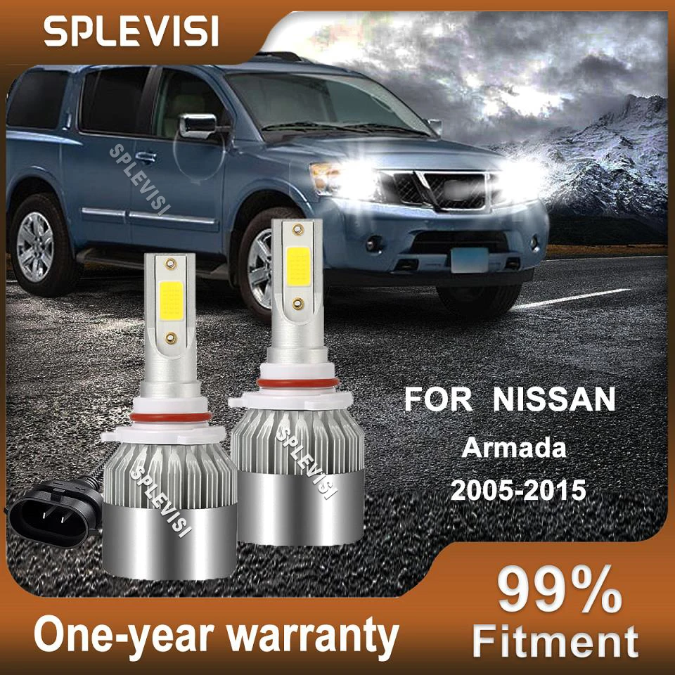 

2x 9006 HB4 LED Headlight Bulbs Low Beam Kit 6000K White For Nissan Armada 2005-2015 2007 2008 2009 2010 2011 2012 2013 2014