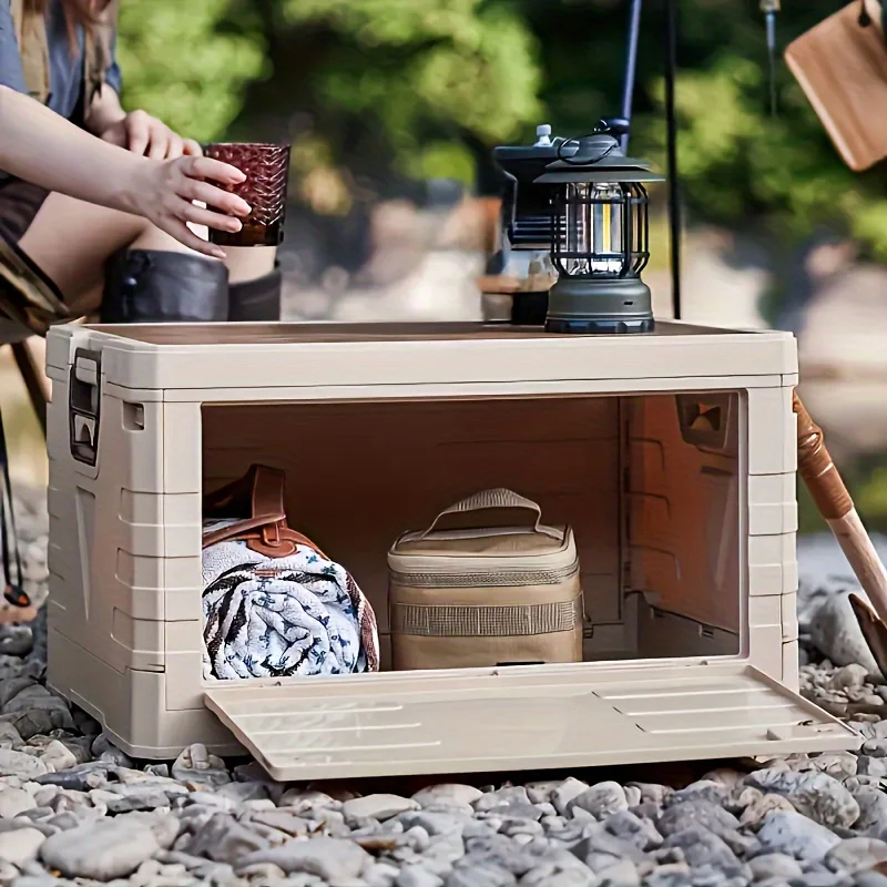 M numberFoldable Camping box,Versatile  Storage Box with Lid,Large Capacity, Robust Plastic Organizer for Camping,Homes,Offices.