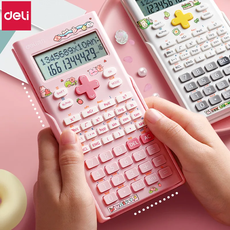 Student Large Screen Electronic Calculator Cute Multifunctional Portable Calculator School Office Supplies Function Sun