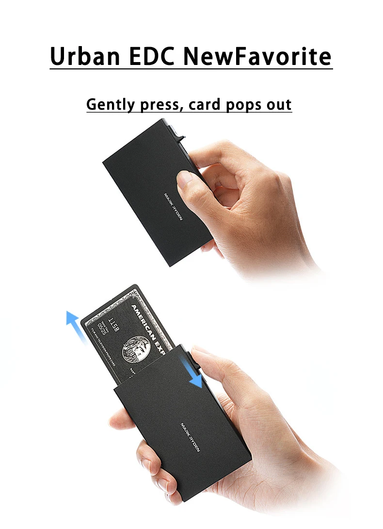 Alloy card box with automatic pop-up card holder, ultra-thin and compact ID card holder, men's credit card bank card holder