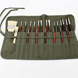 22/30 Gaten Canvas Oprollen Potloodzak Wikkel Houder Opbergzak Kunst Schets Tekening Borstelpen Briefpapier Organizer Case