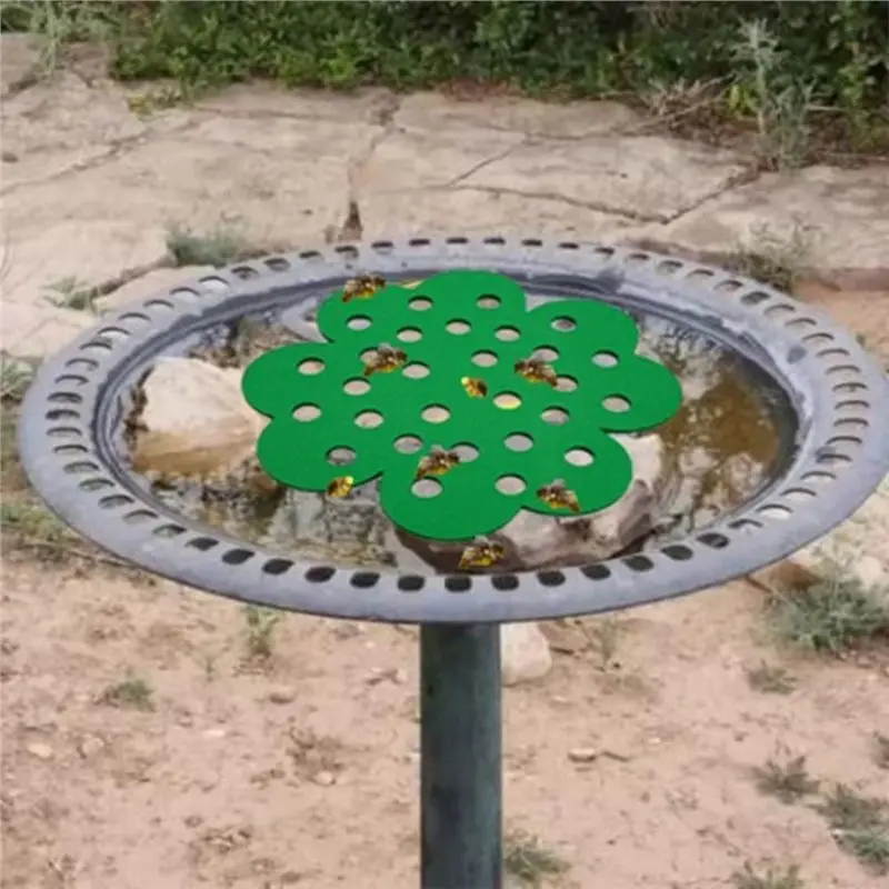 ABLK 급수 스테이션 PVC 플로팅 벌 급수기 4개 꽃 모양 장식용 나비 수분 공급 장치