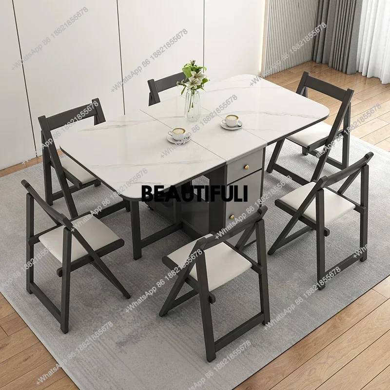 

Luxury Small Dining Tables Square Nordic Design Wood Foldable Dining Tables Kitchen Restaurant Mesas De Comedor Home Furniture