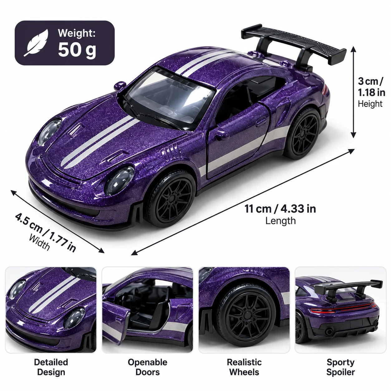 (Corrugated Box) Track Racing Coupe Style Toy Car, Powerful Spring, Metal Casting, the Best Gift.