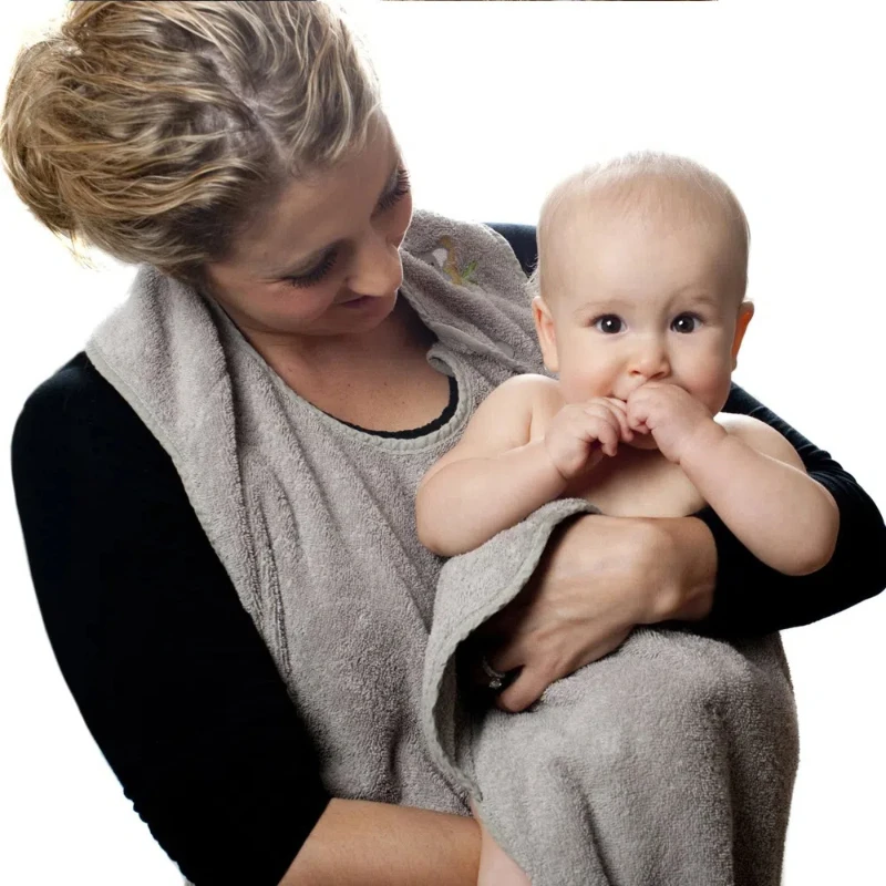 ベビーバスタオル、手を温めるフード付きタオル、着心地の良い、フード付き速乾性