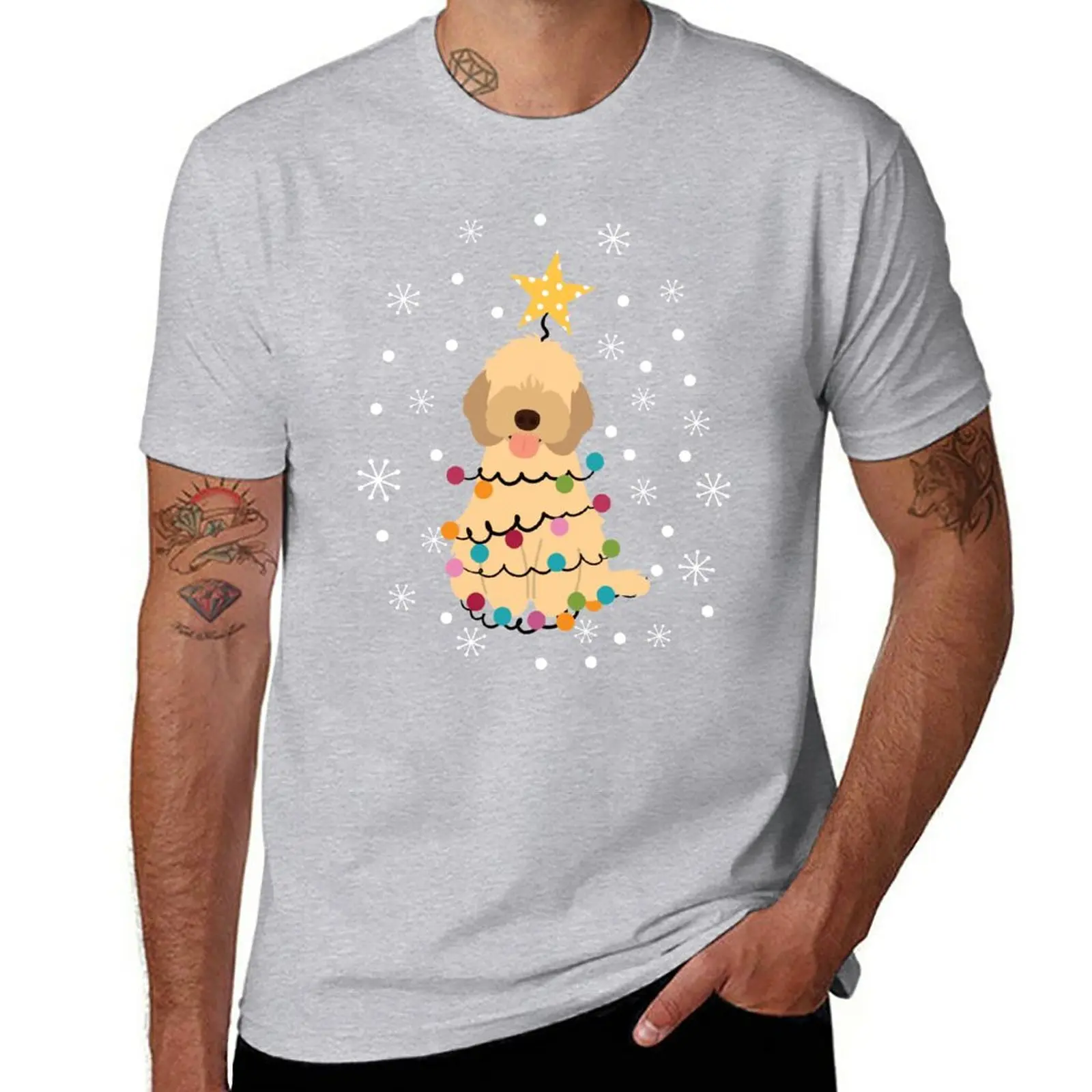 New Apricot Cockapoo Cavapoo Cavoodle Dog Christmas Tree T-Shirt oversized t shirt kawaii clothes sweat shirt mens t shirts