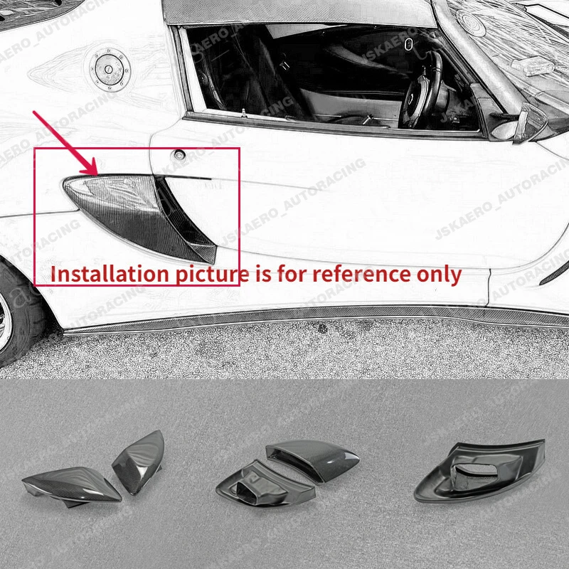 

For Lotus Exige V6 Double Carbon Fiber Side Air Intake Scoops Vent Ducts 2pcs