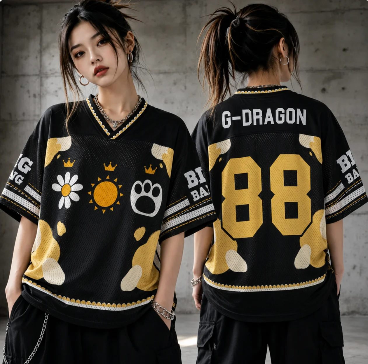 Legendary BIGBANG Daisy Sun Paw G-Dragon TShirt Crown Icons Concert Tour Jersey For Fan Gifts Autumn Winter Mens Women's Tshirt