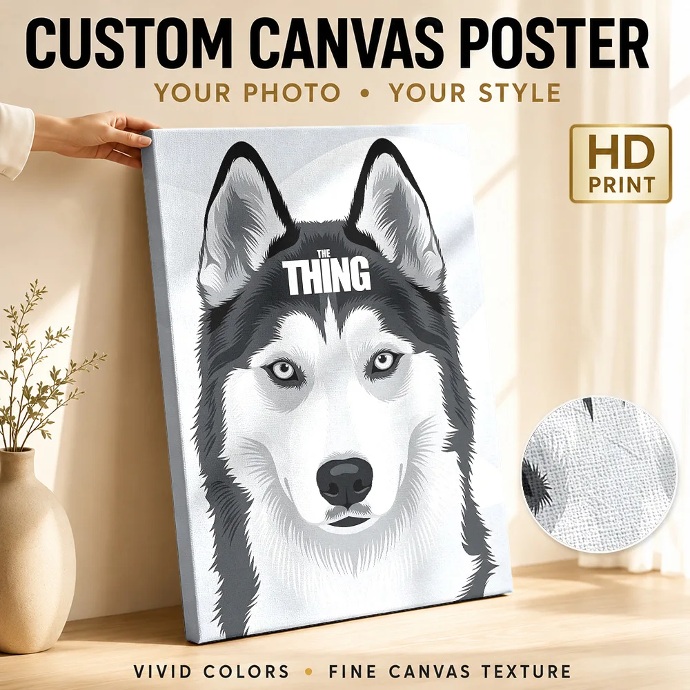The Thing Husky Movie Canvas Print Poster Custom Photo Vintage Movie Wall Art for Bedroom Decor Collectible Ready to Hang Gift