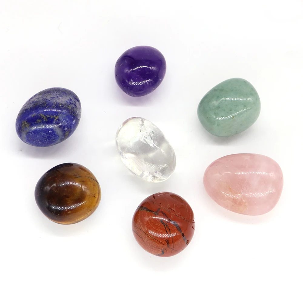 7pcs/Set Chakras Stones Healing Natural Crystals Yoga Polished Energy Tumbled Gemstones Meditation Reiki Decor Lots Wholesale