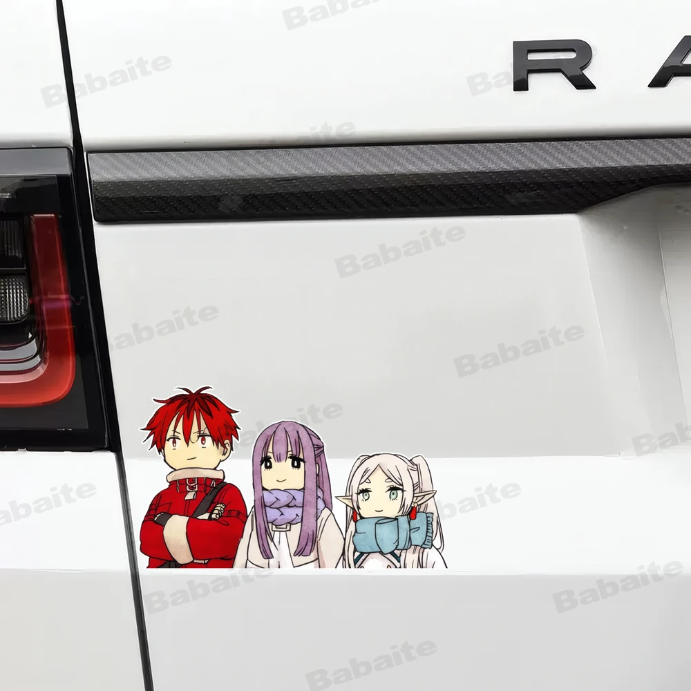 Frieren Cute Peek Car Sticker Waterproof Sunscreen Stickers Laptop Window Trunk Sticker Car Decoration