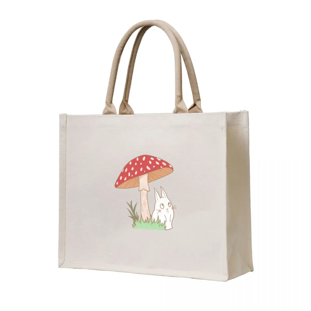 

Baby Bunny Under a Mushroom Tote Bag Cloth bag large tote bag great