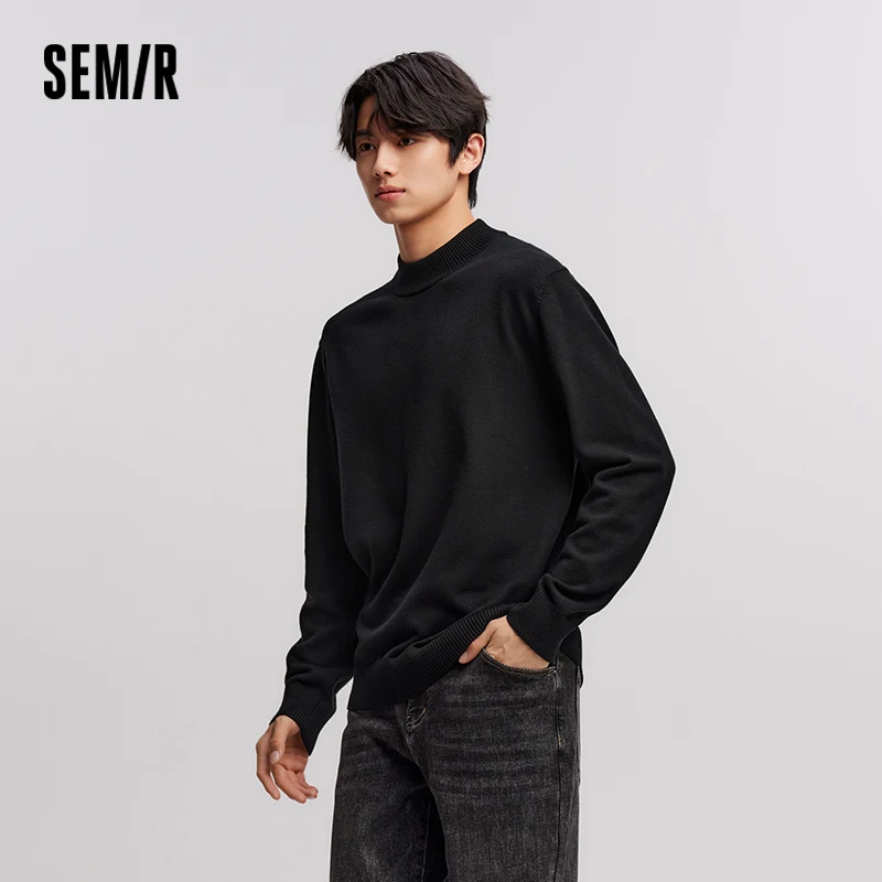 

Semir Knit Sweater Men Anti-Static Winter New Semi-Turtleneck Thermal Base Layer Slim Fit Top
