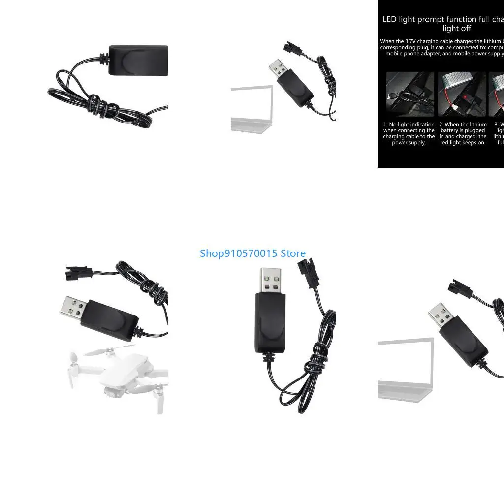 B95C 3.7V 500mA Battery USB Power Cable SM2P Lithium Battery USB Charging Cable for Remote Control Car