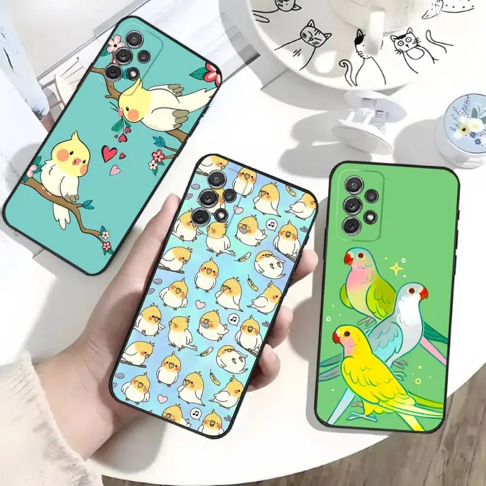 

Chubby Cockatiel Parrot Bird Phone Case For Samsung S25,S24,S21,S22,S23,S30,Ultra,S20,Plus,Fe,Lite,Note,10 Black Soft Shell