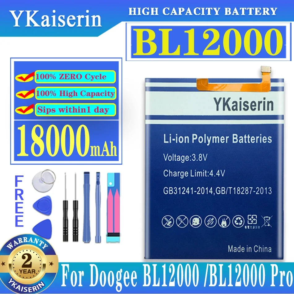 

YKaiserin BL 12000 18000mAh Battery for DOOGEE BL12000 for DOOGEE BL12000 Pro BL12000Pro Battery MTK6763T Batteria