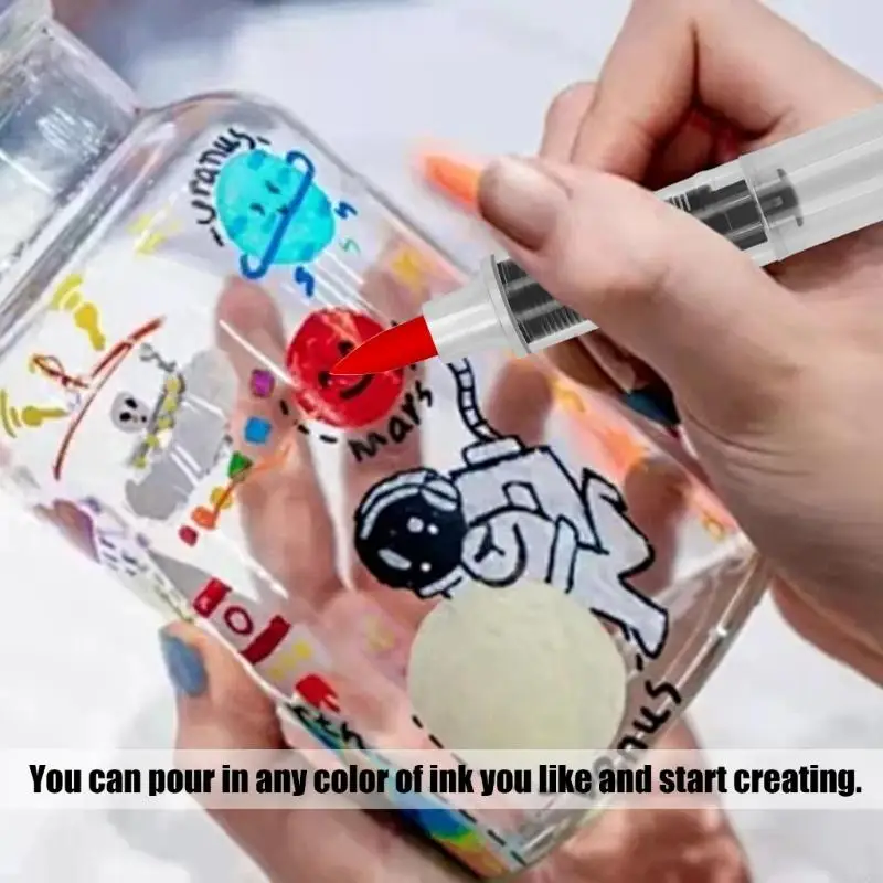 Reusable Marker Pen Empty Tube Featuring Visible Level Smooth Design