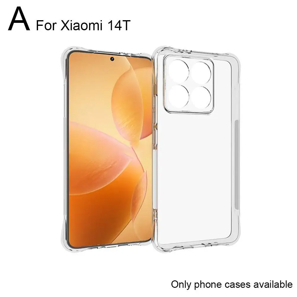 Casing cangkang kristal Z2S8 untuk Xiaomi 14T Pro, pelindung ponsel silikon lunak bening tahan guncangan TPU pelindung bumper