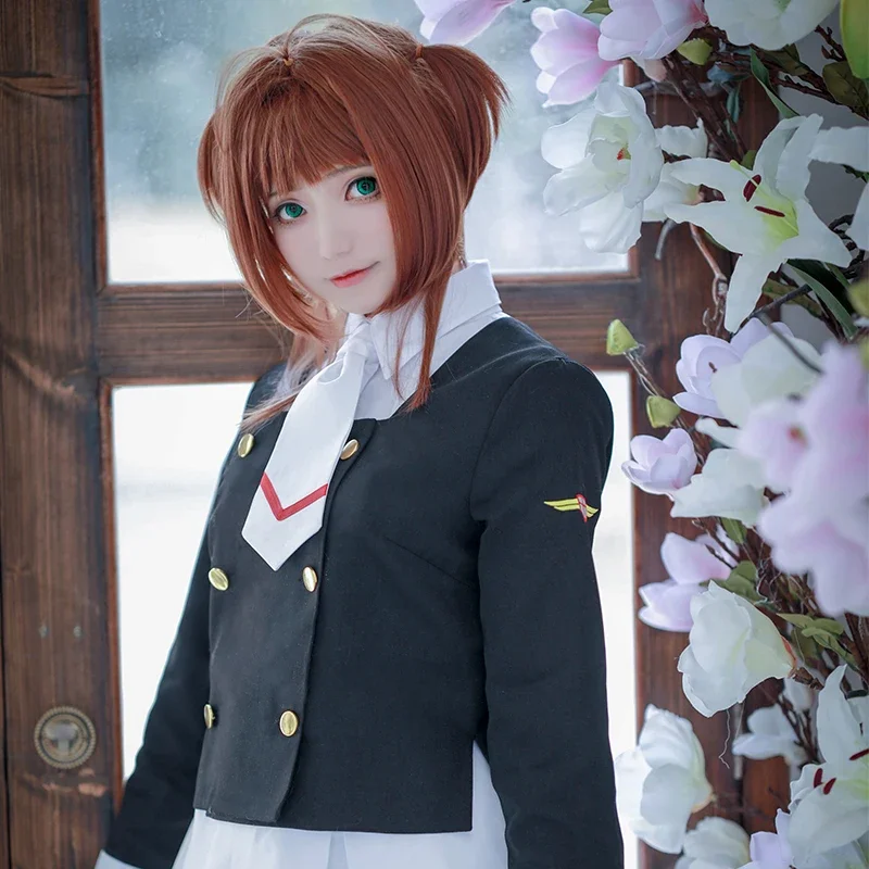 Anime Cardcaptor Sakura przebranie na karnawał Sakura Kinomoto ubrania typu Cosplay captor Daidouji Tomoyo szkolny mundurek