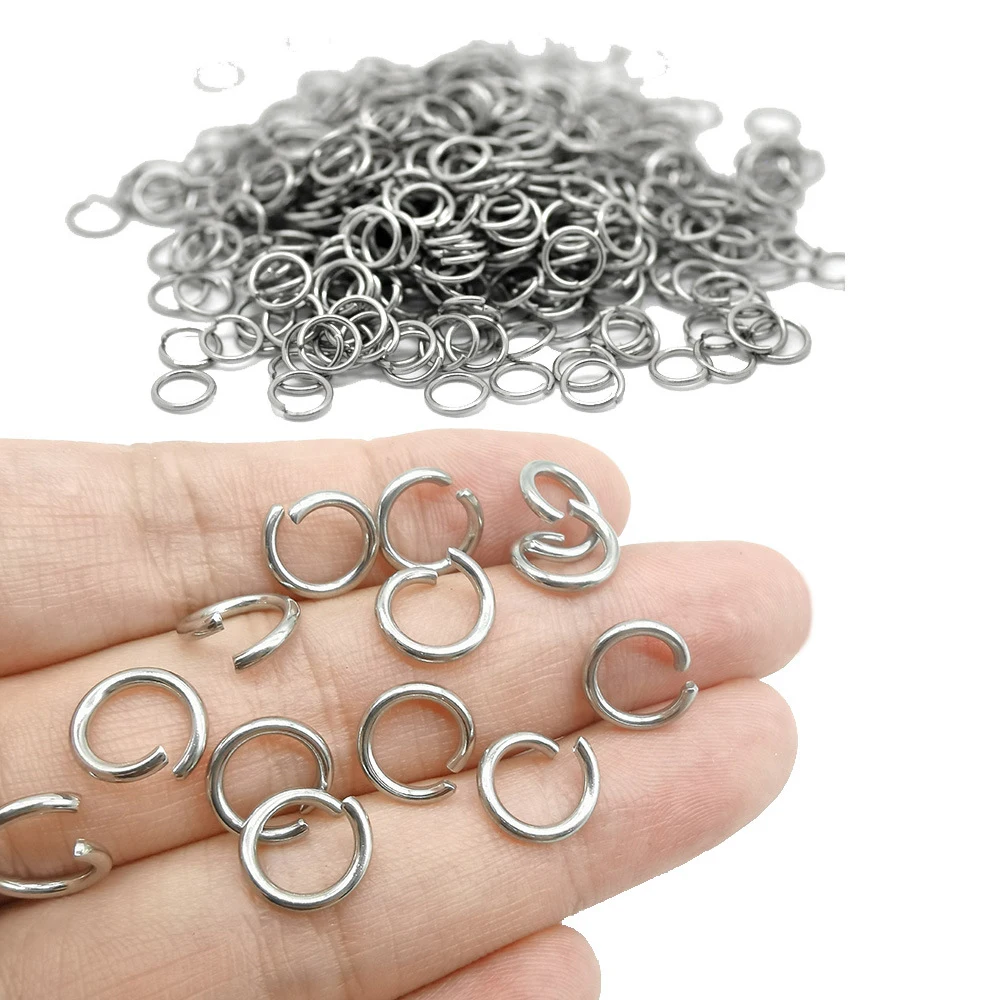 WZNB 200pcs/lot 3-9 mm Stainless Steel Jump Rings Split Rings Connectors For Diy Jewelry Finding Making Accessories Wholesale