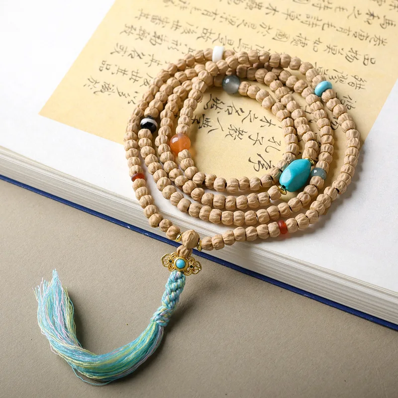 Passion Fruit Seed Four-Ring Natural Southern Red Agate New Chinese Style Bracelet Sweater Chain