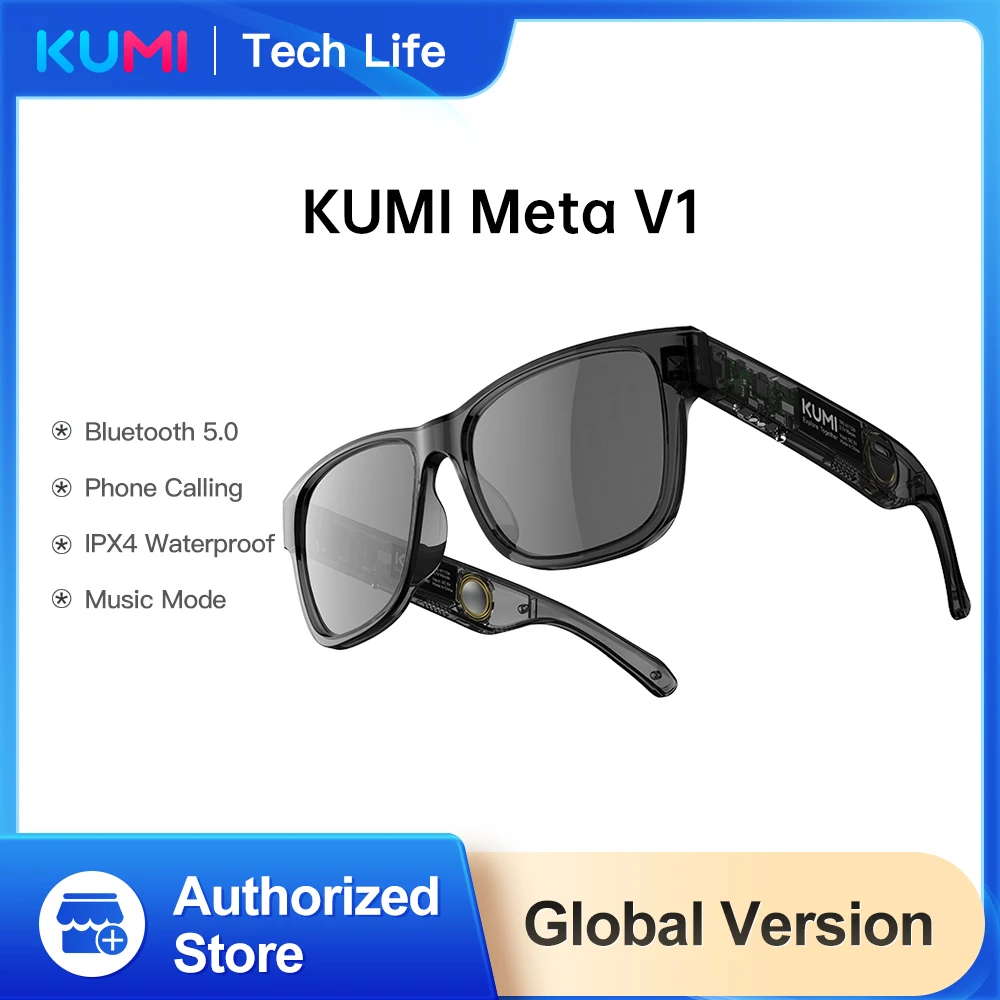 

KUMI Meta V1 Smart Glasses Break Audio-visual Imagination Create Bluetooth glasses IPX4 Waterproof Bluetooth Phone Call