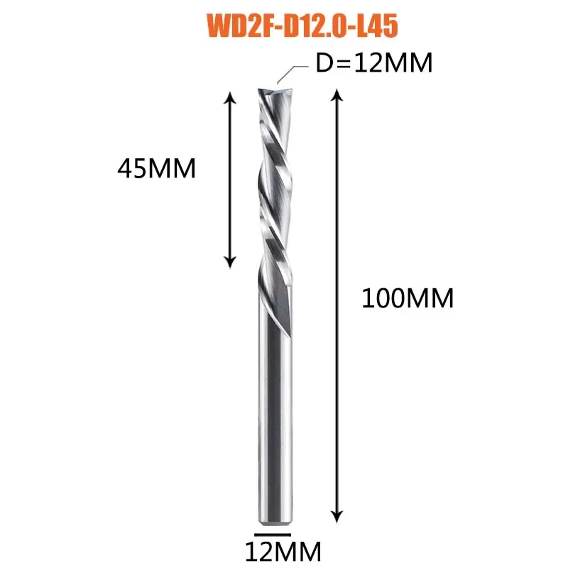 Dreanique 1 st Vhm Frees 3.175 4 6 8mm 2 Fluit Spiraal Router Bit Carbide Frees Hout MDF Down cut