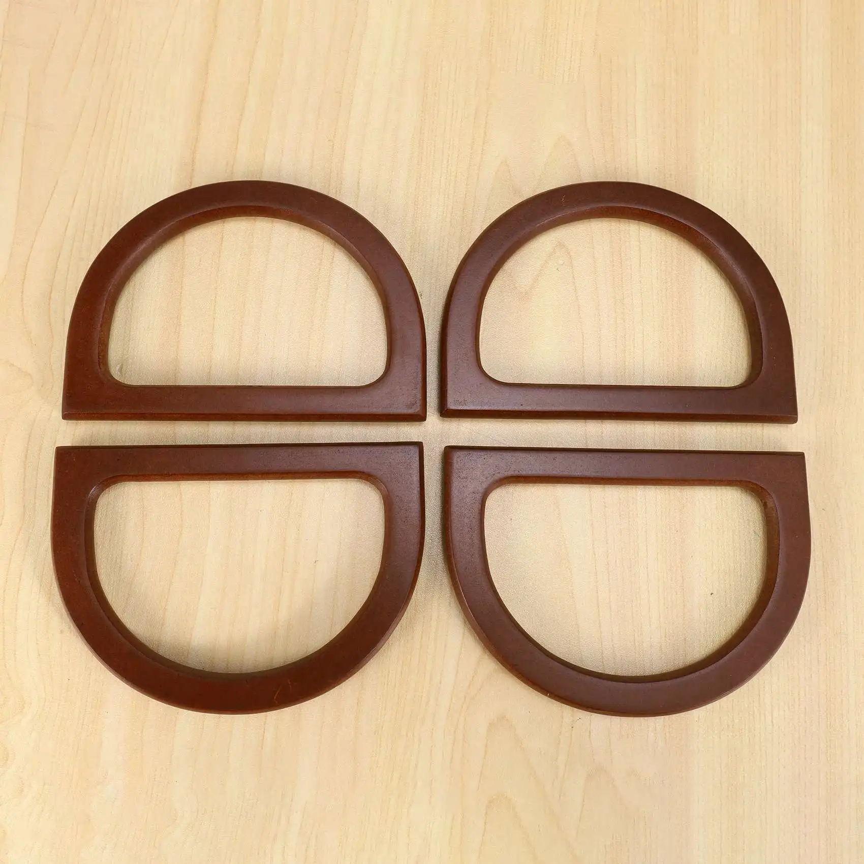 

ABUL-20PCS D-Shaped Wooden Purse Handles, Wood Replacement Handles For DIY Bag Purse Handbags Totes Clutch Making (Brown)