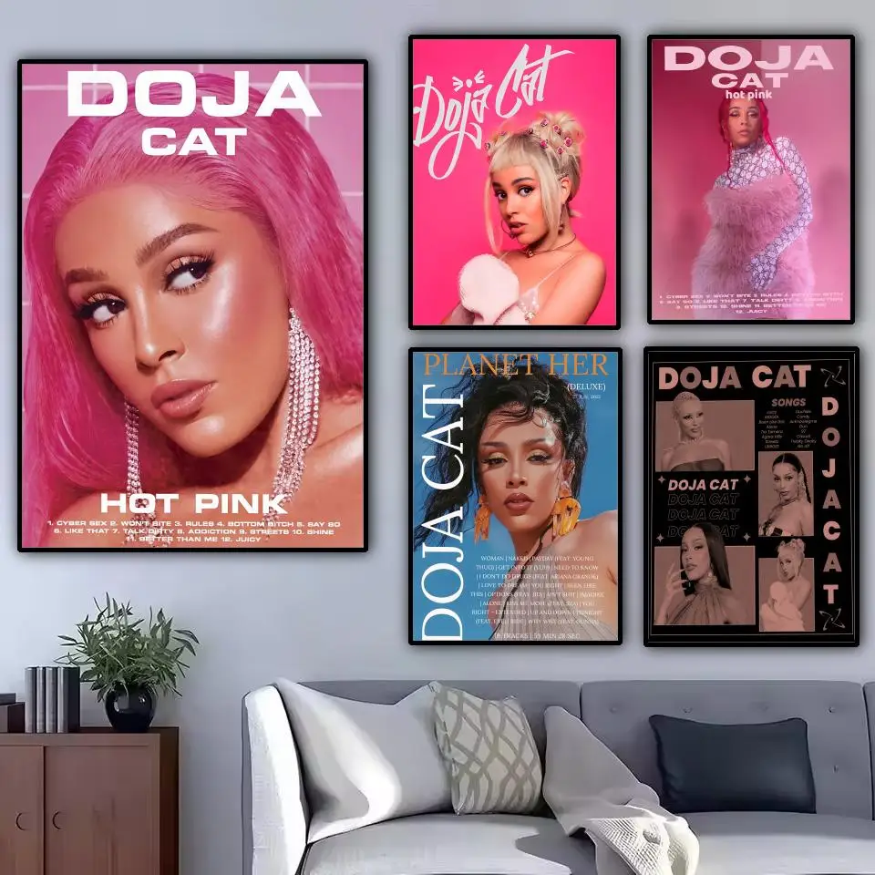 Rapper D-Doja Cat Poster Modern and Elegant Wall Stickers for Home Decor Living Room Dormitory Wall Art