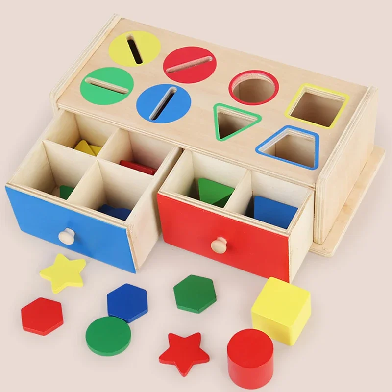 Boîte de tri de formes de couleurs en bois Montessori, jouets éducatifs d'apprentissage préscolaire, cadeaux pour enfants