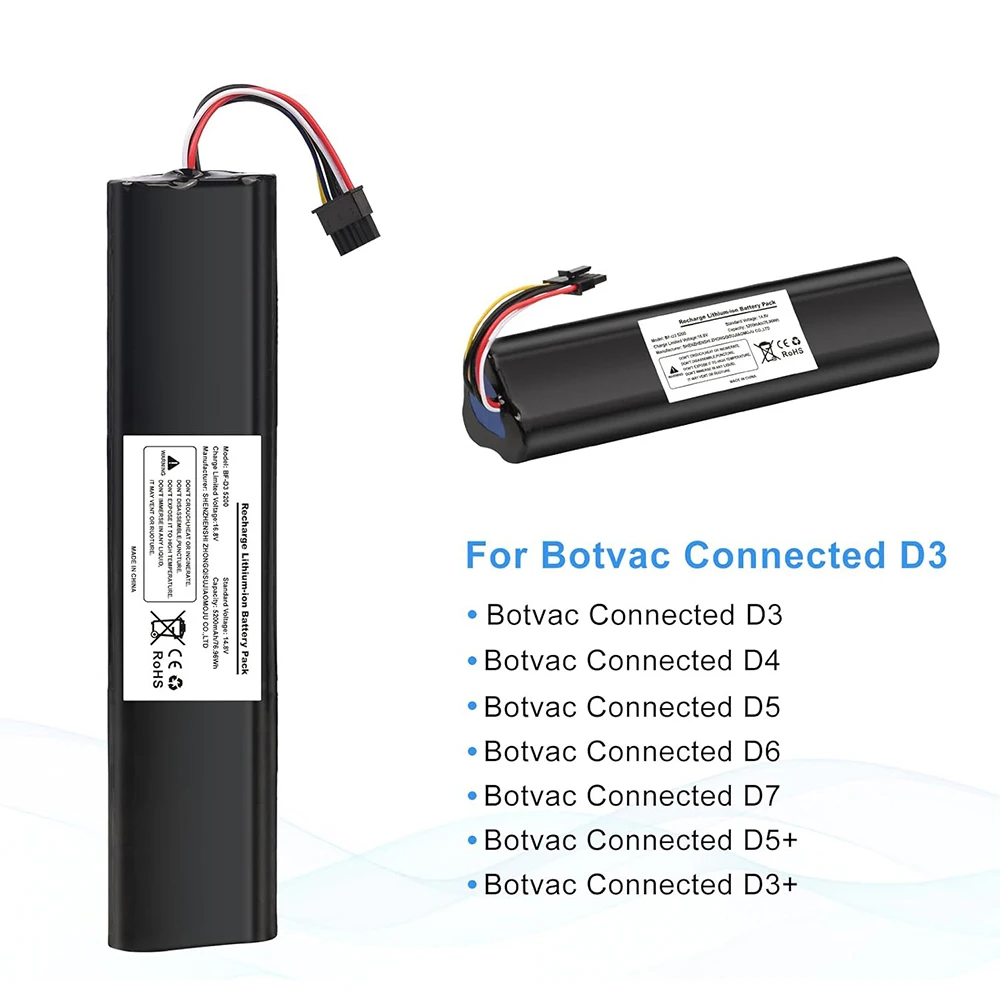 for Neato Botvac D3 D4 D5 D6 D7 D3+ D301 D303 D5+ D502 D503 D701 D702 D703 D705 robot vacuum cleaner 6500mAh Replacement Battery