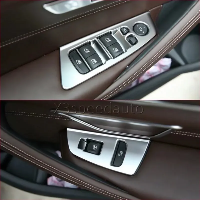 For BMW 5 Series G30 2017-2019 Door Window Lift Button Armrest Cover Trim 4pcs Matt Car-styling