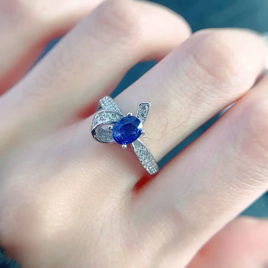 KJJEAXCMY New Jewelry Natural Women's Sapphire Ring 925 silver inlay Colorful and splendid High clarity supports detection