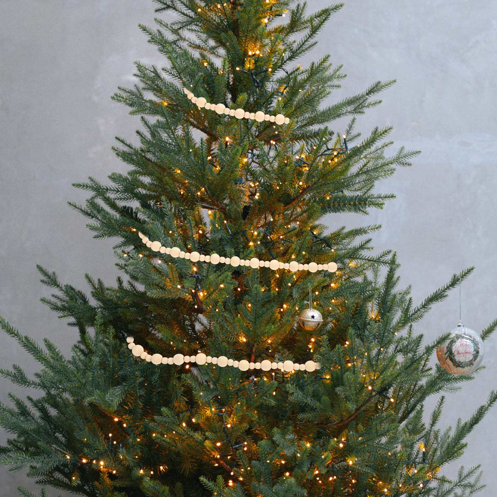 

Christmas Tree Wood Bead Garland Creative Pendants Ornament Decor DIY Hanging Decorations Wooden Beads Craft